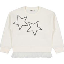 Civil Girls Yıldız Baskılı 10-13 Yaş Sweatshirt - Ekru
