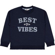 Civil Girls Best Vibes Nakışlı 6-9 Yaş Sweatshirt - Lacivert