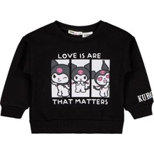 Kuromi 2-5 Yaş Sweatshirt - Siyah