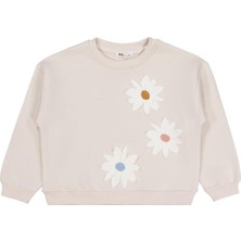 Civil Girls Papatya Nakışlı 6-9 Yaş Sweatshirt - Bej