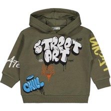 Civil Boys Street Art Baskılı 2-5 Yaş Sweatshirt - Haki