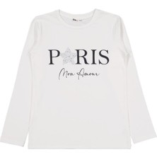 Civil Girls Paris Baskılı 10-13 Yaş Sweatshirt - Ekru
