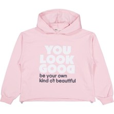 Civil Girls You Look Good Baskılı 10-13 Yaş Sweatshirt - Pudra