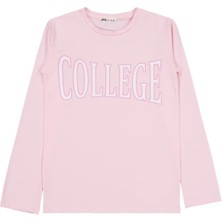 Civil Girls College Baskılı 10-13 Yaş Sweatshirt - Pudra
