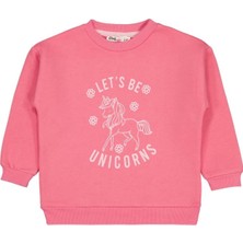 Civil Girls Unicorn Baskılı 2-5 Yaş Sweatshirt - Pembe