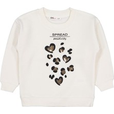 Civil Girls Leopar Baskılı 2-5 Yaş Sweatshirt - Ekru