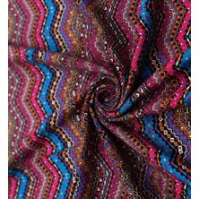 Podyum Baskı Renkli Desen Desenli Zik Zak Dijital Baskılı Döşemelik Koltuk Kumaşı, Kırlent, Minder Kumaşı 100X140