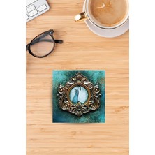 Begoloni Baskılı Doğaltaş Bardak Altlığı - Doğal Taş Bardak Altı