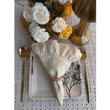 Nurgita Home Organik Ham Keten Fisto Fırfırlı Servis Peçetesi (6 Adet)