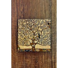 Begoloni Doğaltaş Bardak Altlığı 10X10X1CM - Gustav Klimt Eseri Baskılı Tekli - Stone Coasters