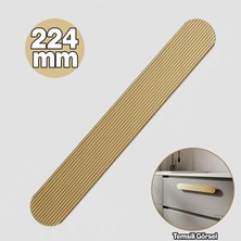 Badem10 Anzer Çizgili 224 mm Altın Dolap Çekmece Kulp Metal Uzun Kulp Gardırop Mutfak Banyo Için Şık Tasarım