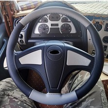 Hasbay Dikişli Direksiyon Kılıfı Siyah Deri Gri Deri Gri Dikişli Ord Kargo Tır Kamyon Için