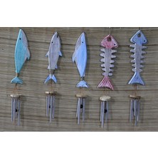 MiraLive Ahşap Balıklı Metal Çan