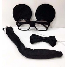 MiraLive Mickey Mouse Gözlüğü Papyonu Kuyruğu Seti