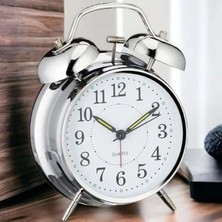 MiraLive Gümüş Renk Metal Çalar Masa Saati