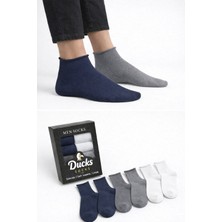 Ducks Socks Erkek 6'lı Pamuklu Kutulu Lastiksiz Siyah Dikişsiz Esnek Kısa Konç Sıkmayan Çorap