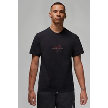 Nike Air Jordan Essential Mens Ss Crew Baskılı Erkek Günlük Tişört Siyah