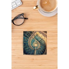 Begoloni Baskılı Doğaltaş Bardak Altlığı - Doğal Taş Bardak Altı