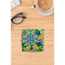 Begoloni Baskılı Doğaltaş Bardak Altlığı - Doğal Taş Bardak Altı