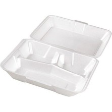 Home Köpük Tabak 3 Göz Kapaklı 100 Adet