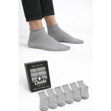 Ducks Socks Erkek 6'lı Pamuklu Kutulu Lastiksiz Siyah Dikişsiz Esnek Kısa Konç Sıkmayan Çorap