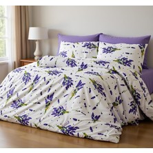 Pamuklu Ranforce Kumaş Tek Kişilik Lavanta Desen Nevresim Tam Takım