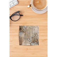 Begoloni Baskılı Doğaltaş Bardak Altlığı - Doğal Taş Bardak Altı