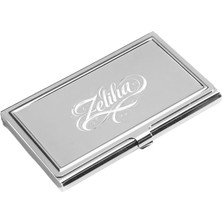 Hediye Shop Kaligrafik Isim Yazılabilir Krom Kaplama Metal Kartvizitlik