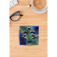 Begoloni Baskılı Doğaltaş Bardak Altlığı - Doğal Taş Bardak Altı