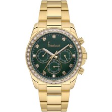 Freelook FL.1.10468-3 Fonksiyonlar Aktif Taşlı Tasarım Çelik Kasa Çelik Kordon Altın Renk Kadın Kol Saati