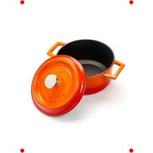 Calperia Döküm Der Yuvarlak Tencere 16CM, Turuncu