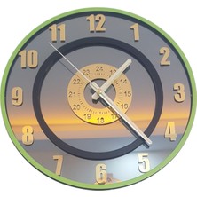 Formiqra Yeni Trend Gold Pleksi Gerçek Ayna Duvar Saati Çap 35CM Yeşil-Siyah