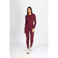 Softandbasic Kadın Uzun Kollu Bisiklet Yaka Baskılı Alt-Üst Tayt Takım