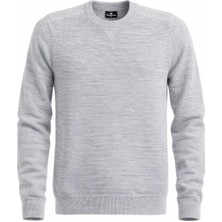 Plus Scorpion Erkek Triko Kazak Mavi Bisiklet Yaka Regular Fit Dört Mevsim Casual Stil