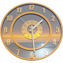 Formiqra Yeni Trend Gold Pleksi Gerçek Ayna Duvar Saati Çap 35CM Turuncu-Turuncu