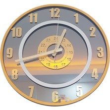 Formiqra Yeni Trend Gold Pleksi Gerçek Ayna Duvar Saati Çap 40CM Turuncu-Gri