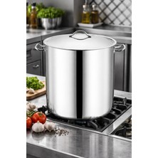 Net Çelik Kapaklı  Endüstriyel Silindir Tencere 36x36 Cm 36 Litre