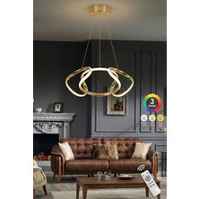 Akgül Nisa Droen Gold Kumandalı Lüks Avize