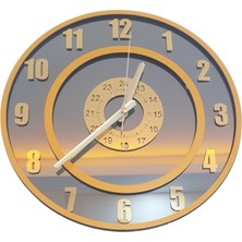 Formiqra Yeni Trend Gold Pleksi Gerçek Ayna Duvar Saati Çap 40CM Turuncu-Turuncu