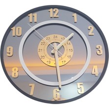 Formiqra Yeni Trend Gold Pleksi Gerçek Ayna Duvar Saati Çap 40CM Siyah-Gri