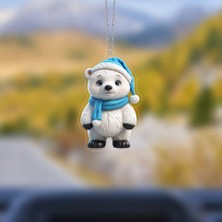 Prtp-Prototip Elektronik & Hobi Araba Ayna Süsü, Araba Süsü, Çanta Aksesuarı - Sevimli Kutup Ayısı - Pleksi Malzeme, Uv Baskılı - 014