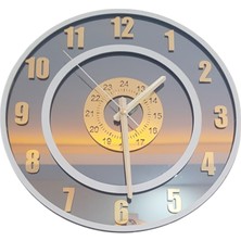 Formiqra Yeni Trend Gold Pleksi Gerçek Ayna Duvar Saati Çap 40CM Gri-Gri