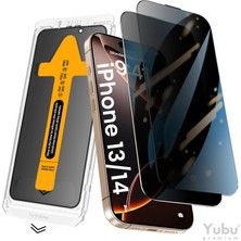 Yubu Hayalet Tam Kapatan Cam Ekran Koruyucu Kolay Uygulama Aparatlı iPhone 13-13PRO 14-16E Uyumlu