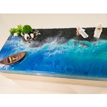 Retroxy Wood Özel Tasarım Epoksi Takı Kutusu  – El Yapımı Sahil Konsepti