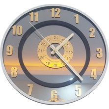 Formiqra Yeni Trend Gold Pleksi Gerçek Ayna Duvar Saati Çap 35CM Gri-Siyah