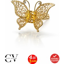 Taşlı Kelebek Model 7 cm Metal Mandal Saç Tokası - Şık ve Dayanıklı