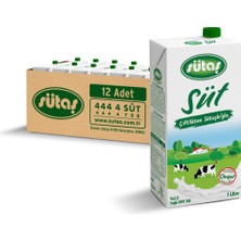 Sütaş Doğal %2,5 Yağlı Süt 1 lt x 12 Adet Aile İçin Uygun Besin Değeri