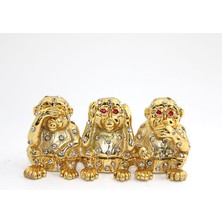 BT Teknik Swarovski Taşlı 3'lü Maymun Seti