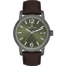 Daniel Klein DK.1.13798-4 Takvim Göstergeli 5 Atm Suya Dayanıklı Deri Kordonlu Kahverengi Erkek Kol Saati