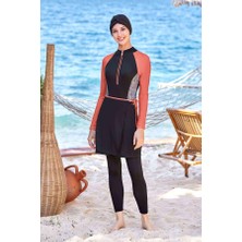 Remsa Mayo 3 Farklı Şekilde Giyilebilir Likralı Tam Kapalı Tesettür Mayo Olga 4533 Siyah